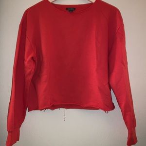 Soft Red Cropped Pullover